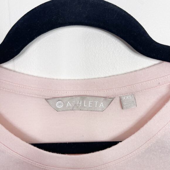 Athleta Threadlight Twist Ruched Tank Top XXS Light Pink Modal Stretch Crew Neck - Picture 5 of 8